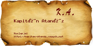 Kapitán Atanáz névjegykártya